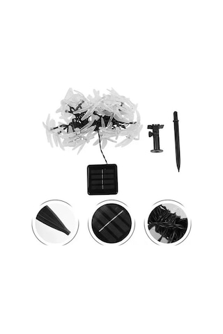 Pazly Güneş Enerjili Yusufçuk Işık Perdesi - 5m 20 Led, Su Geçirmez Bahçe Ve İç Mekan Aydınlatma