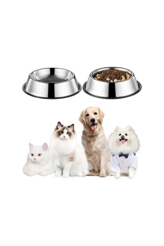 Noyisk Kedi Köpek Mama ve Su Kabı 2 Adet 18 CM