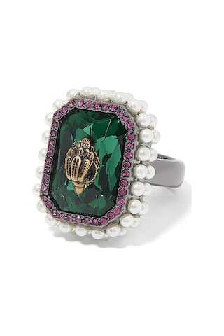 Emerald Cocktail Ring Kadın Yüzük 2x2x2.5 Cm Yeşil