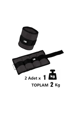 Spor Byfit 1 Kg x 2 Adet Siyah El veya Ayak Bileği Ağırlığı Siyah