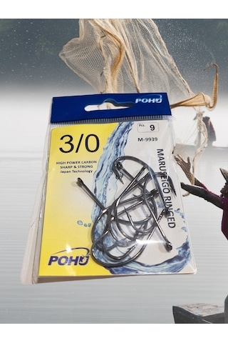 Pohu M-9939 Maruseigo Ringed 3/0 No Delikli İğne 9'lu Paket Pohu M-9939 Maruseigo Ringed 3/0 No Delikli İğne 9'lu Paket