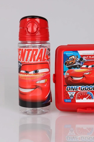 Lisanslı Cars Trıtan Matara 500 Ml Ve 2 Katlı Beslenme Kabı/lunch Box Seti Altın
