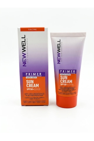 New Well Primer Sun Cream Spf50+ 50 Ml Makyaj Bazlı Güneş Kremi Uva Uvb & Mavi Işık Koruması