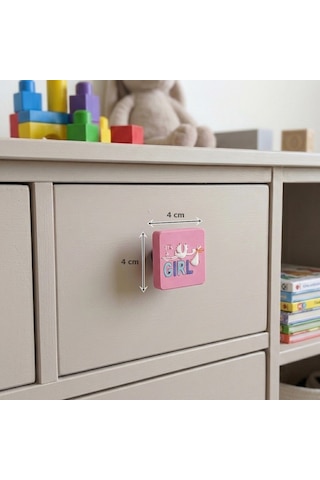Çocuk Odası Mobilya Kulp Dolap Düğme Girl No:58 Pembe