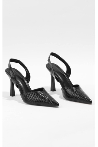 Paris Shoes Paris Siyah Sade Ve Göz Alıcı Tasarımlı Topuklu Ayakkabı Z102-siyah Siyah