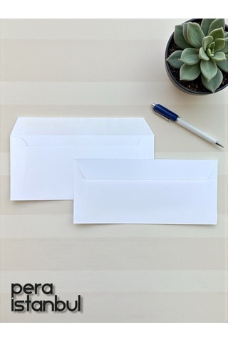 250 Adet Diplomat Beyaz Davetiye Lüks Tebrik Kartı Mektup Mühür Cüzdan Büyük Zarf 105x240mm