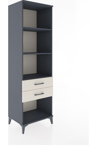 Hyperion Dolap 3 Raflı 2 Çekmeceli 60x44x195 Antrasit-aytaşı Antrasit