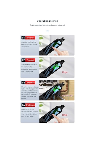 Elde Taşınabilir Yanıcı Gaz Kaçak Dedektörü Doğal Gaz Kaçak Test Cihazı Taşınabilir Yanıcı Gazlar