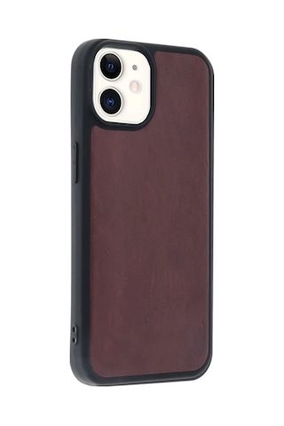 Mepa Apple, Uyumlu iPhone 11 Kılıf Aras Deri Kapak - Bordo Najmaddin standart