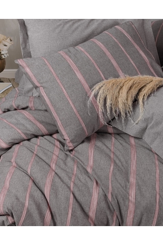 Cotton Box Ribbed Çift Kişilik Nevresim Takımı Barisan Gri