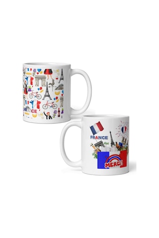 Fransa Kupa Bardak 2 Adet Seyahat Hatıra France Mug