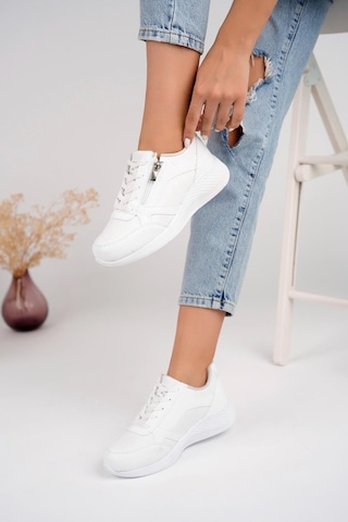 Muggo Asel Bağcıklı Yandan Fermuarlı Ortopedik Günlük Kadın Spor Ayakkabı 001