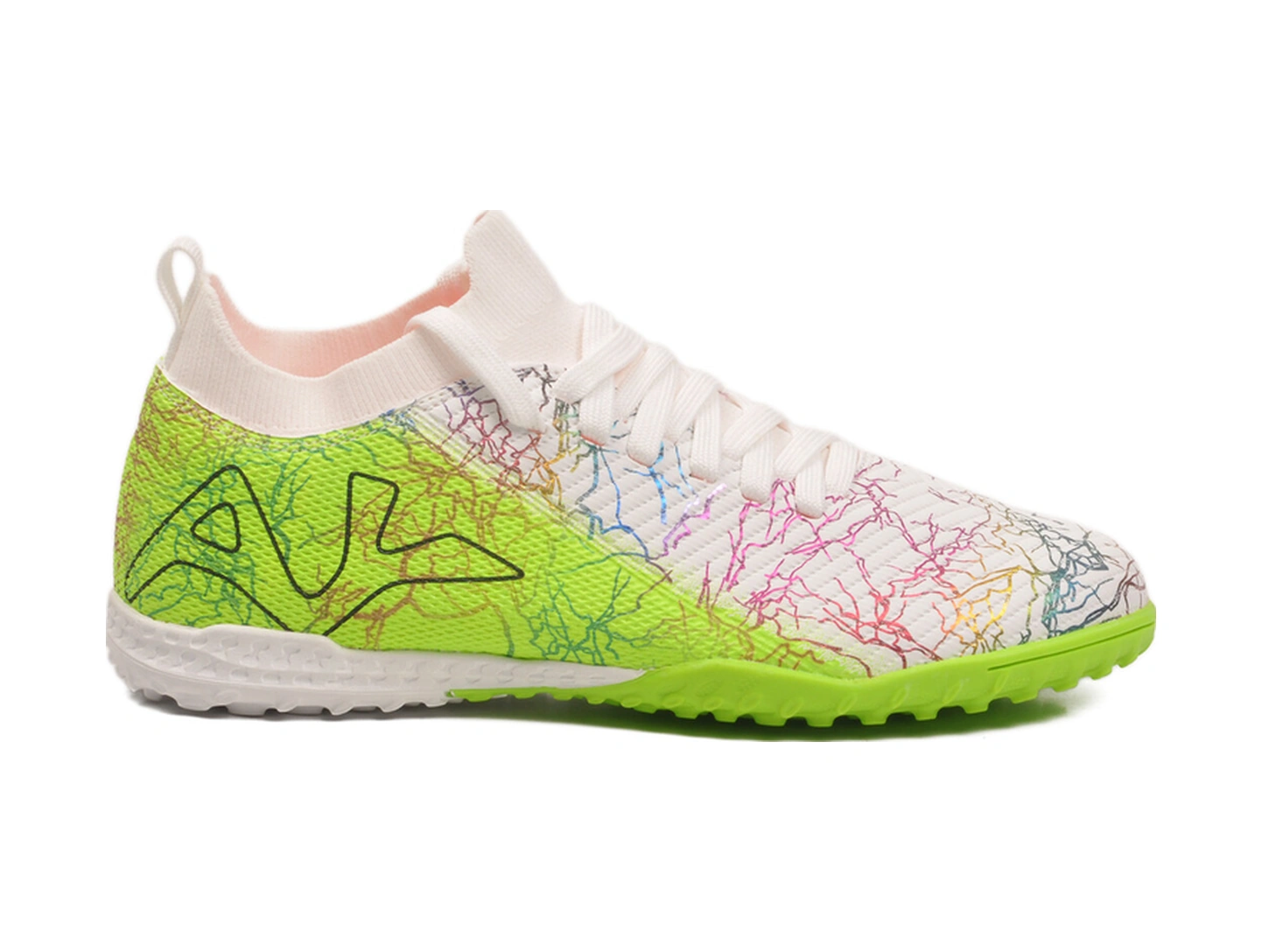 Beyaz Yeşil Bilekten Lastikli Unisex Halı Saha Ayakkabısı Gh-252-153 G Beyaz-neon Yeşil