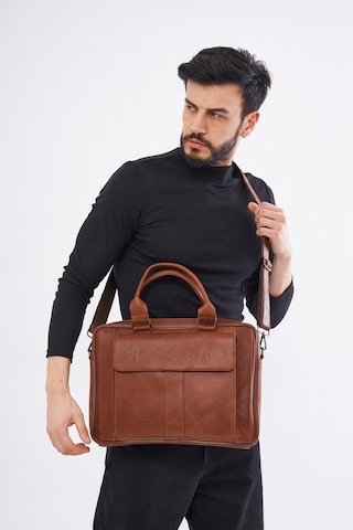 Derinss Dub3099 Hakiki Deri Camel Laptop Ve Evrak Çantası 001