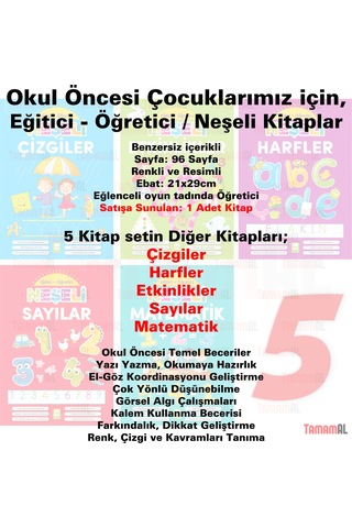 Neşeli Etkinlikler Eğitici ve Öğretici Çizgi Alıştırmaları