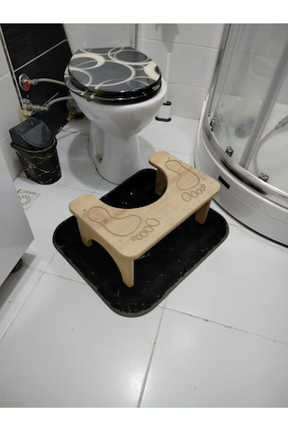 Wc Çömelme Ayak Taburesi, 45x28cm Yükseklik18 Cmbasamak Taburesi Açık Ahşap