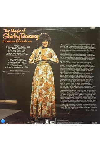 The Magic Of Shirley Bassey - As Long As He Needs Me - Mfp 5230 Orijinal İngiliz Baskı Lp