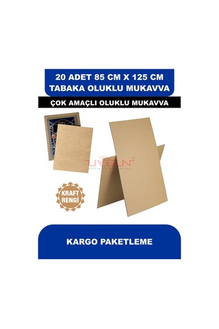 20 Adet 85cm X 125cm Baskısız Tabaka Oluklu Mukavva, Çocuk Etkinlik Kartonu, Maket Kartonu, Kargo Kartonu