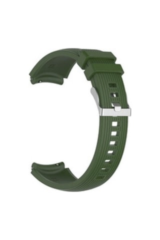 Samsung Galaxy Uyumlu Watch 46mm 22mm Krd-18 Silikon Kordon - Haki