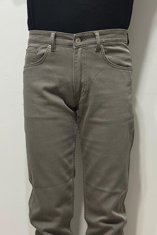Hacker Denim Hacker Dmctekstil Erkek Koyu Bej Y 1105 Yüksek Bel Rahat Kesim Boru Paça Jean Pantolon