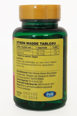 Vitapol Vitamin D3 K2 100 Softgel