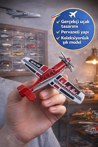Metal Gövdeli Matchbox Sky Busters Mbx Crop Duster Kırmızı Uçak Koleksiyonluk Pervaneli Model Uçak
