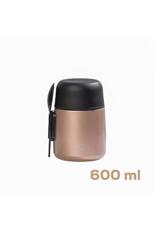 Porsima Paslanmaz Çelik Vakumlu Yemek Termosu Beslenme Kutusu Taşınabilir Lunch Box Sefer Tası Bronz 600 Ml Bronz