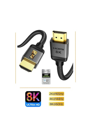 Miaxtreme 8k Displayport Dp Kablo Örgülü 1.5 Metre 1.4 Versiyon Dp Kablo Gaming Sinema Yüksek Kalite Dp Kablo