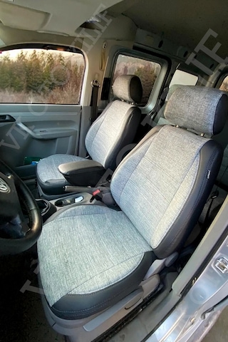 Vk Auto Volkswagen Caddy Araca Özel Koltuk Kılıfı Gri-antrasit