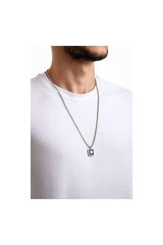 So Chic Yol Gösterici Çelik Erkek Kolye