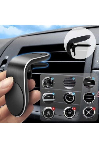 Yingfu Manyetik Araç Telefon Tutucu Siyah - 2'li Paket - Havalandırma Menfezi Montajı - İphone, Samsung, Huawei Uygun Diğer