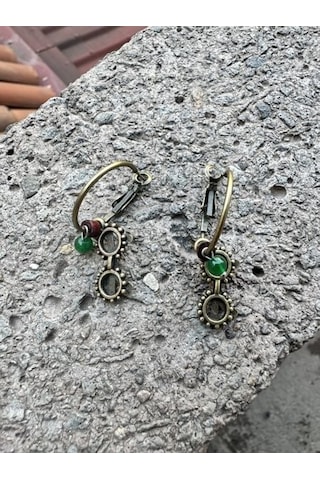 Boncuk Ay Küpe Şık Hediye Model 3fb060 Çok Renkli Boncuk Ay Küpe Şık Hediye Model 3fb060 Çok Renkli