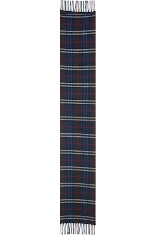 Burberry Kaşmir Kareli Eşarp, Klasik Ekose & Iskoç Tartan Lacivert