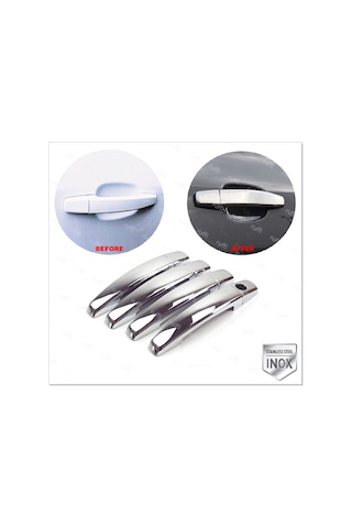 Opel Corsa D Krom Kapı Kolu Seti 4 Kapı 2007 Üzeri P. Çelik