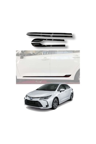 Autogp Toyota Corolla Kapı Alt Çıtası Pianoblack Plastik 2019+