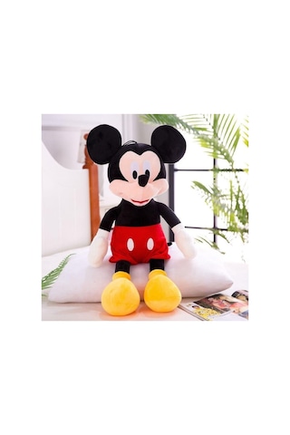 Miki Fare Mickey Mouse Minnie Mouse Figür Peluş Oyuncak Uyku & Oyun Arkadaşı Büyük Boy 50 Cm. Siyah