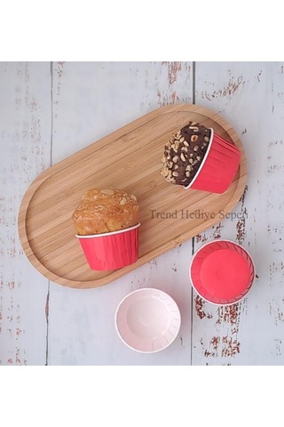 50'li Kırmızı Muffin Kek Kalıbı, Kek Kapsülü Cupcake Kalıbı, Airfryer Uyumlu Çok Renkli
