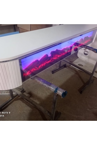 Desing Tv Sehpası 200cm Beyaz +gümüş