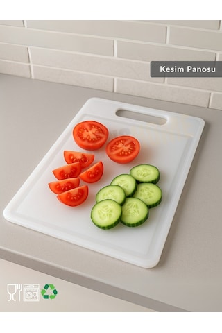 Düz Kesim Panosu Doğruma Tahtası Salata Meyve Kesme Tahtası 31x22 Cm Şeffaf