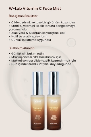 W-Lab Cosmetics Vitamin C Face Mist 30 Ml