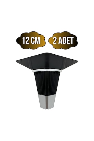 İrem Siyah Krom 12cm Plastik Ayak Mobilya Masa Ve Dolap Ayağı Siyah Krom 12cm 2 Adet Siyah