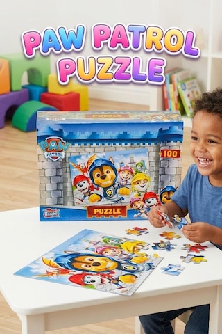100 Parça Paw Patrol Rescue Knights Temalı Puzzle Eğlenceli Ve Eğitici Çocuk Yapboz 01