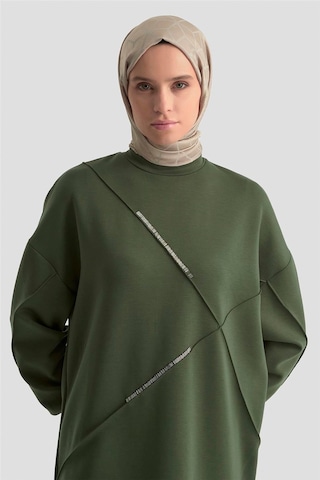 Armine İşlemeli Örme Takım 25kd1507 Haki Haki