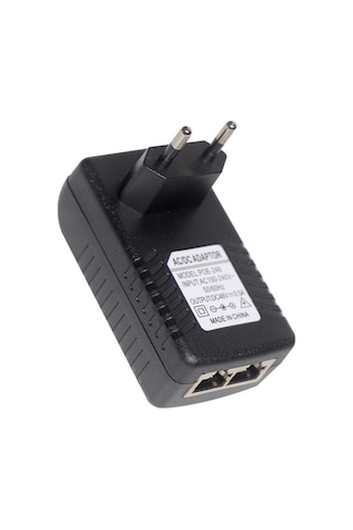 Geeksen Eu Fişli 24v 1a Poe Enjektörü, Ip Kameralar Ve Ağ Cihazları İçin Ethernet Kablosu İle Güç Ve Veri Dağıtımı