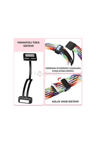 Novstrap Apple Uyumlu Watch Se 40 MM İle Kordon Magnet Tokalı Flexible Elastik Örgü Kayış