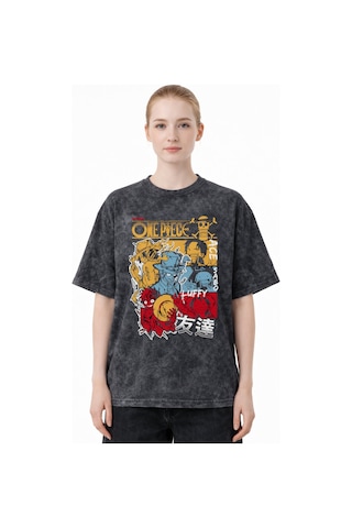 One Piece Monkey D. Luffy Sabo Portgas D. Ace Anime Baskılı Unise Siyah