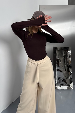 Balenbi Kadın Buzzy Parmak Geçmeli Bisiklet Yaka Basic Body 1130 Kahverengi