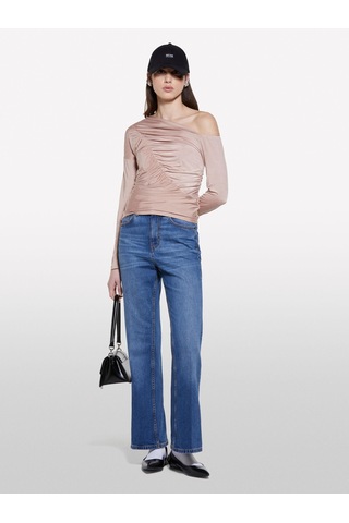 Sisley Streç Kumaş Dikiş Detaylı Slim Fit Bluz Kadın Kahverengi Bluz - 325p33txl400x