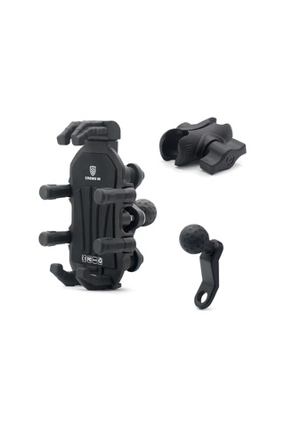 Sones Motosiklet Dikiz Aynası Montajı Alüminyum Alaşımlı Darbe Emici Cep Telefonu Tutucu Siyah