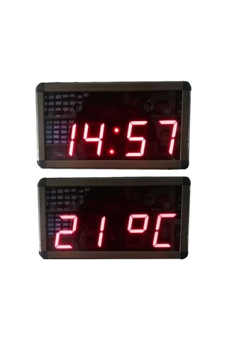 Bluetooth Müzik Çalarlı Dijital Saat Ve Derece Kasa Ölçüsü: 15x30 Cm - Kırmızı Çok Renkli